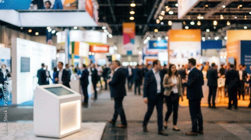 © Panuwat - Professional people networking at an information kiosk during a busy corporate exhibition event. © Panuwat - Professional people networking at an information kiosk during a busy corporate exhibition event.