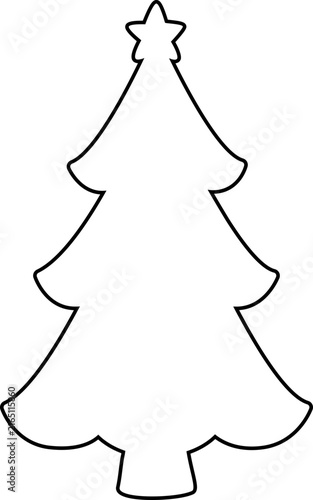 Simple Christmas tree outline template.
Christmas Tree Coloring Page for Kids.