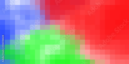 Abstract Pixelated Gradient Background With Blue Green And Red Blocks mosaic