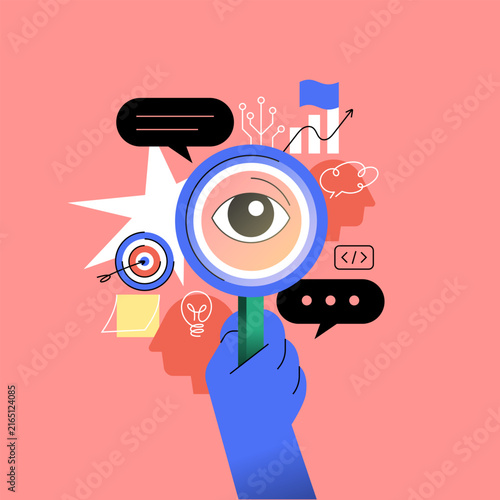Abstract Illustration of Business Analysis and Research flat design