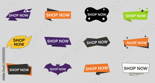 Halloween Shop Now Button Set for Ecommerce Promotions