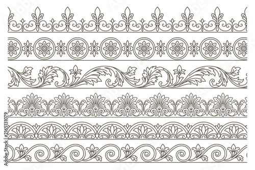 Floral Ornamental Decorative Border Set	