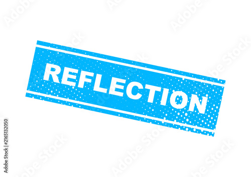 Blue reflection stamp with text illustration