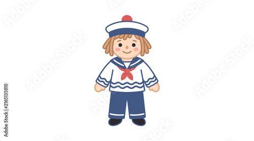 Cute Sailor Doll Vector Illustration