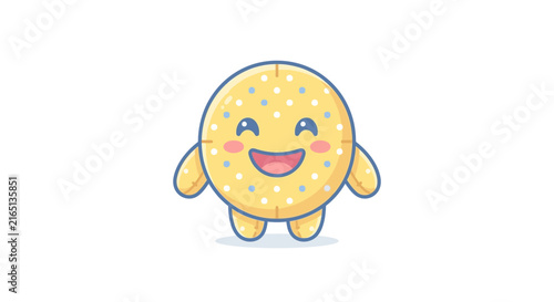 Happy Polka Dot Cookie Character Illustration