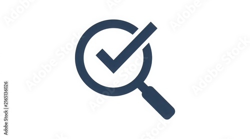 Konstfotografi Magnifying glass with check mark icon representing audit, verification, and qual