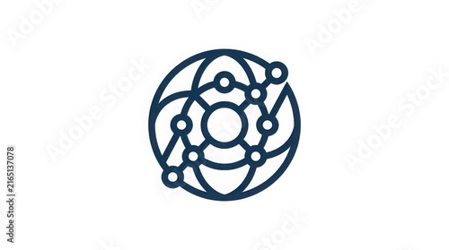 Abstract global network icon, digital connection symbol for corporate technology branding.
