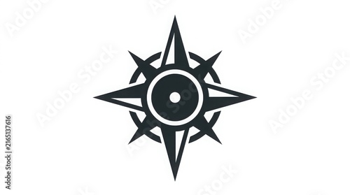Minimalist futuristic star emblem vector icon for modern branding and tech design