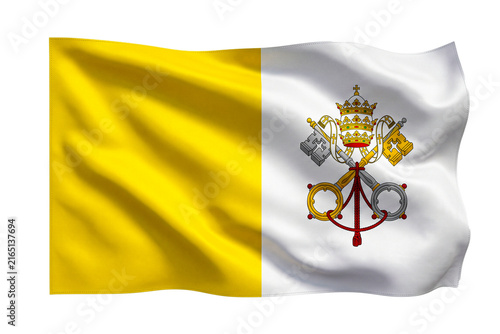 Canvastavla Waving Vatican City National Flag Isolated Transparent Background