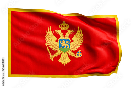 Obraz na płótnie Waving Montenegro National Flag Isolated Transparent Background