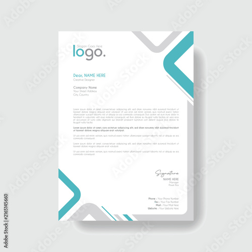 Modern Corporate Geometric Business Letterhead Template With Minimal Circle Elements Professional A4 Stationery Design Clean Branding Identity Layout For Company Office Documentation
