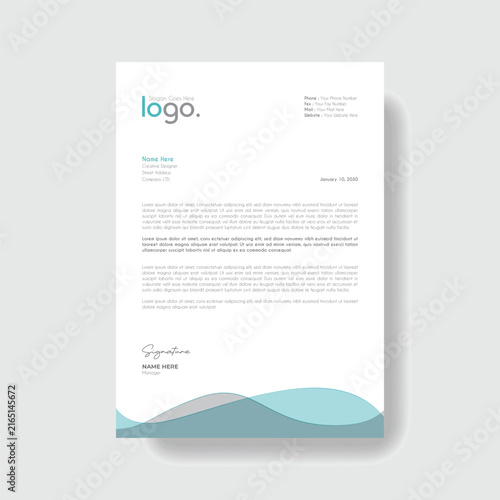 Modern Corporate Geometric Business Letterhead Template With Minimal Circle Elements Professional A4 Stationery Design Clean Branding Identity Layout For Company Office Documentation