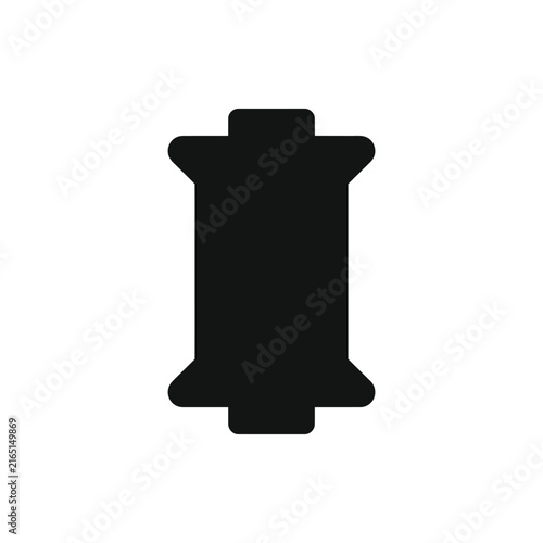 Thread Spool Silhouette Icon Vector Illustration