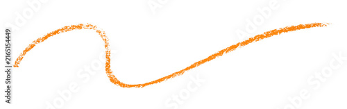 orange pencil strokes isolated on transparent background