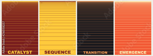 Bild auf Leinwand Abstract geometric vector banners, catalyst sequence transition and emergence pa