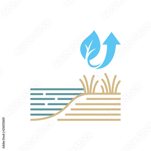 Eco Growth Symbol Water Soil Leaf Up Arrow