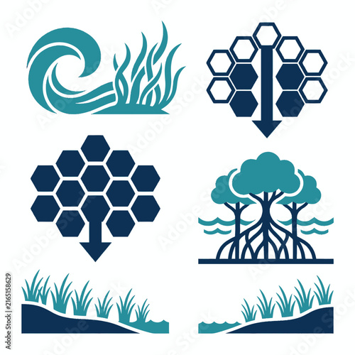 Eco Icons Wave Grass Honeycomb Mangrove Trees