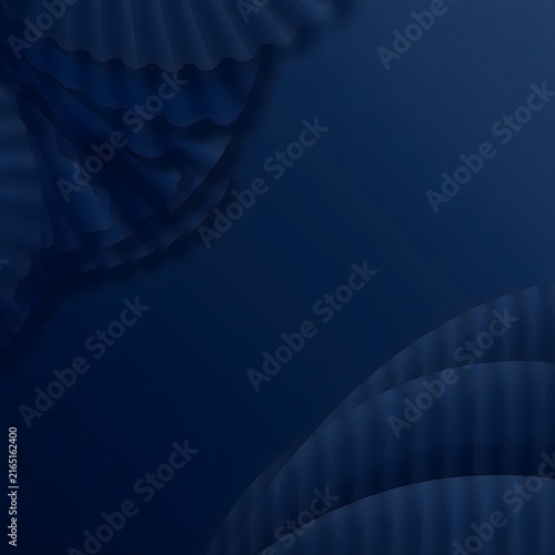 Dark Blue Paper Wave Abstract Banner with Elegant Flowing Wavy Vector Design