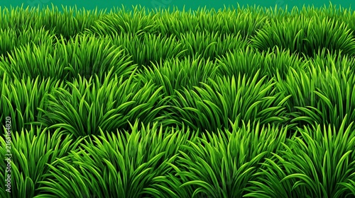 Lush green grass field during bright daylight with a shallow depth of field suggesting growth and nature