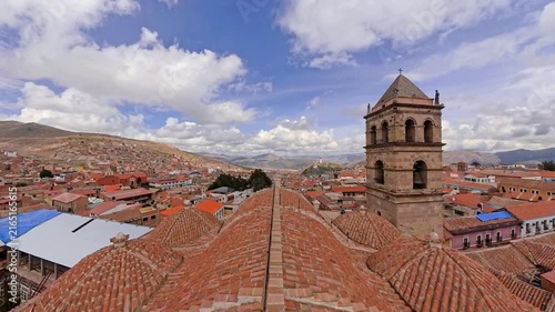 Panoramic cityscape from Convento San Francisco in historic Potosi, Bolivia