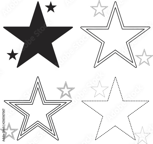 Outline star shapes in black and white