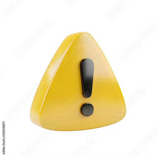 Yellow triangle warning sign icon with black exclamation mark