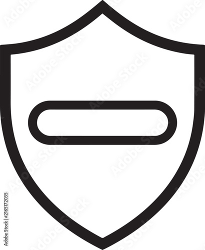 Принти на полотні Minus sign inside security shield icon vector design