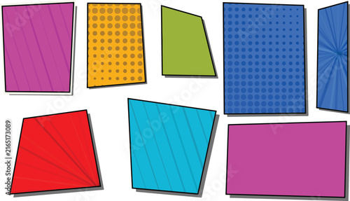 A collection of colorful hand drawn comic style speech bubble frames isolated on a clean white background surface