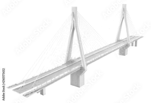 bridge viaduct halftone suspension overpass highway engineering architecture transportation modern isolated infrastructure illustration graphic expressway traffic landmark vector