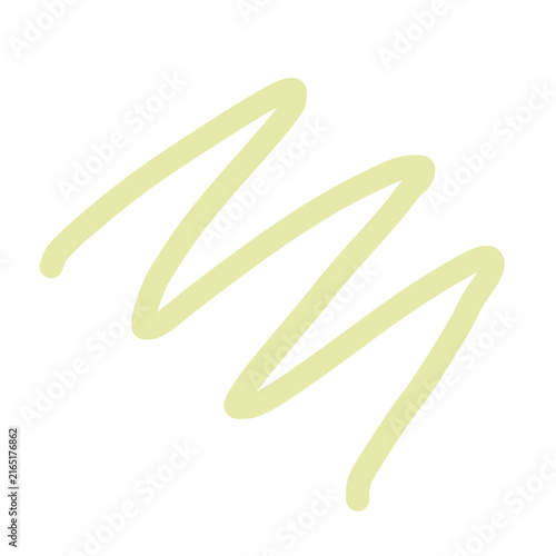 Yellow Zigzag Doodle Line