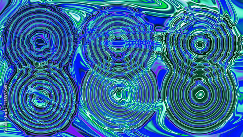 Obraz na płótnie Abstract Psychedelic Water Ripple Texture Background with Vibrant Cobalt Blue an