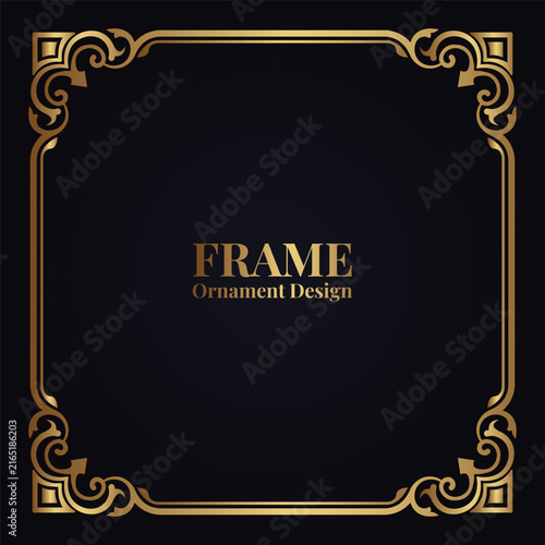 Square ornamental gold frame, classic decoration