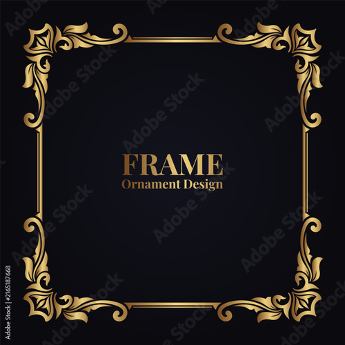 Ornamental gold frame, decorative carved motif
