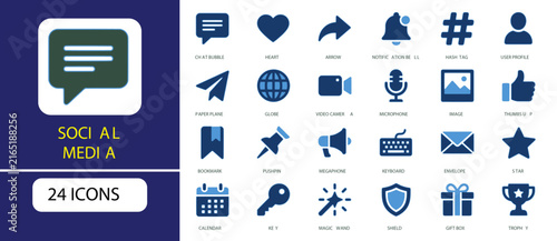 24 Social Media and Communication Vector Icon Set.ai