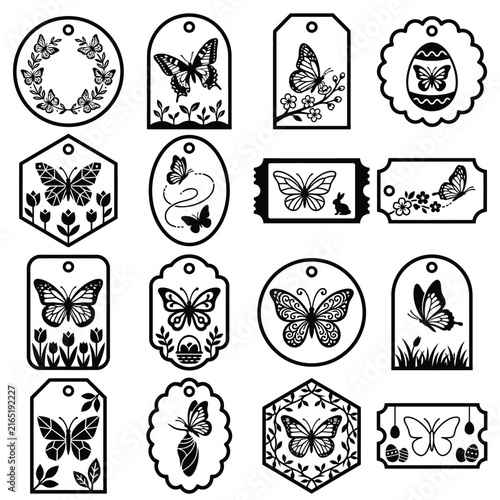 Black and White Icon Set with Minimal Vector Symbols and Simple Monochrome Graphic Design