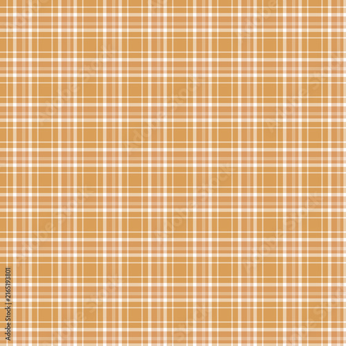 Seamless Warm Orange and White Plaid Pattern Background