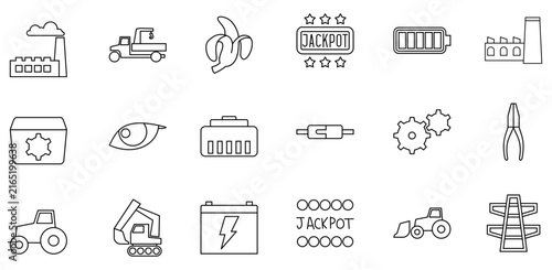 Collection of industrial and agricultural with a banana and slot machine factory industry truck delivery