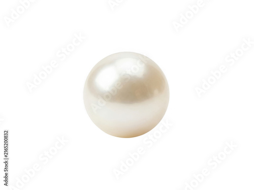 Photorealistic 3d cgi render of shiny elegant luxury white pearl isolated on background for professional graphic design