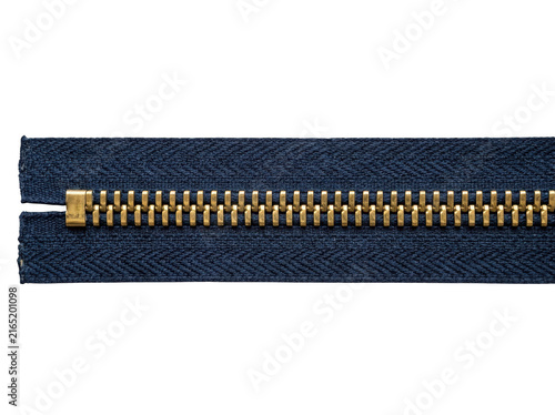 Photorealistic 3d cgi render of metal clothing fashion accessory zipper isolated on background for professional graphic design