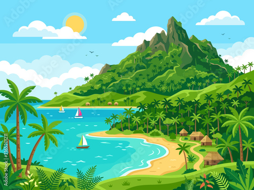 Tropical Island Beach Scene 2.