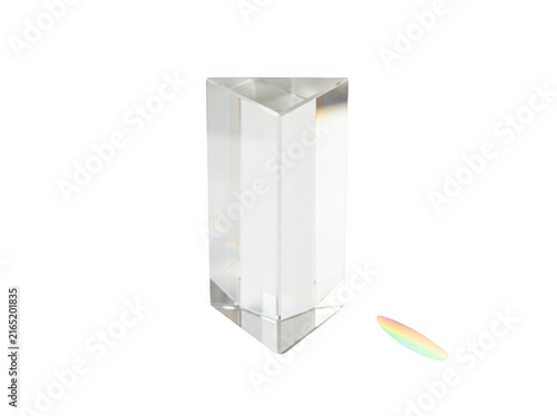 Photorealistic 3d cgi render of clear transparent glass crystal prism isolated on background for professional graphic design