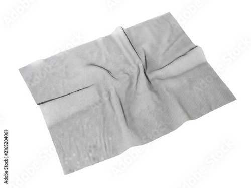 Photorealistic 3d cgi render of white crumpled soft cloth napkin isolated on background for professional graphic design