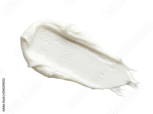 Photorealistic 3d cgi render of white cosmetic lotion cream smear isolated on background for professional graphic design