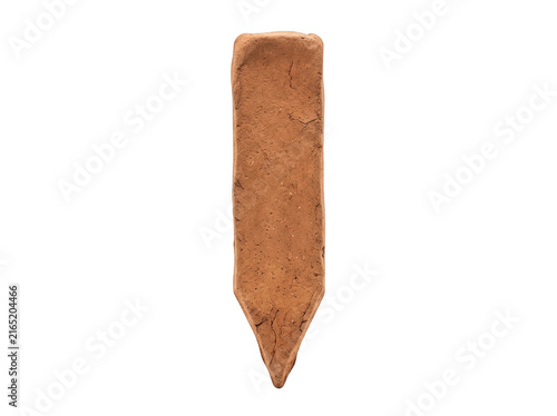 Photorealistic 3d cgi render of brown wooden stick block pencil isolated on background for professional graphic design