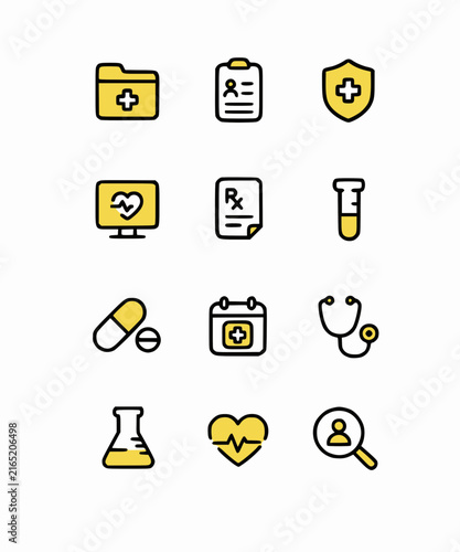 Electronic Health Record Icon Set Vector