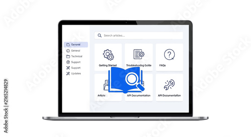 Laptop with icons on screen display.