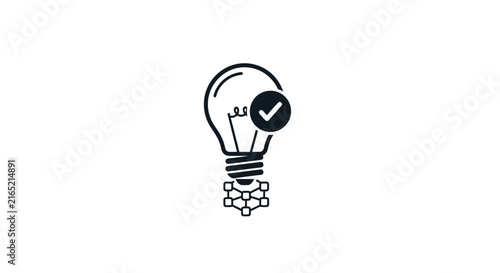Light Bulb with Check Mark.