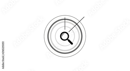 Magnifying glass in target symbol.