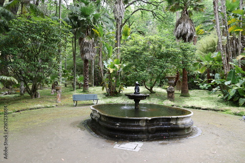 Fountain in the Terra Nostra Park in Furnas town, Sao Miguel, Azores, Portugal