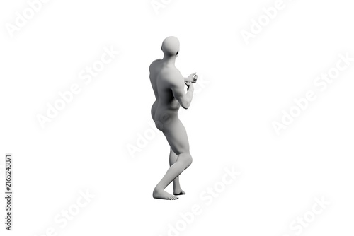 Obraz na plátně Mannequin contrapposto pose left three-quarter view on matte black
